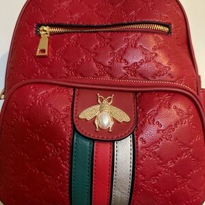 NWT: Red double zipper backpack 🎒